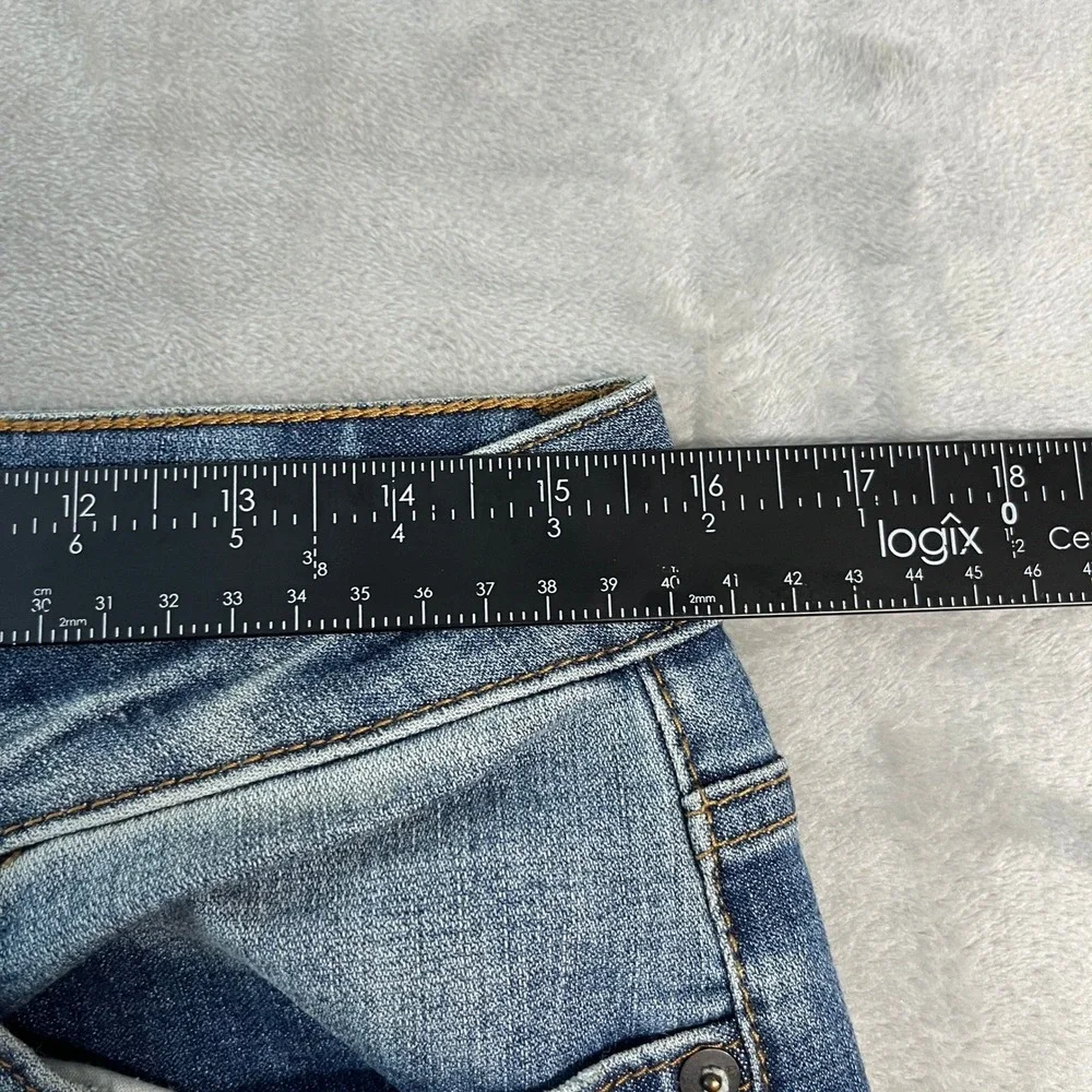 American Eagle Slim Straight Extreme Flex 4 Jeans Mens Blue Distressed 30x36